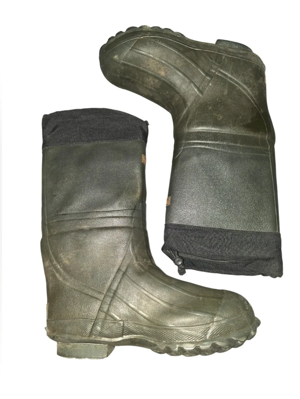 7/7/1. Men's Ranger Olive Green Waterproof Rubber Work Boots with Fleece Cuff